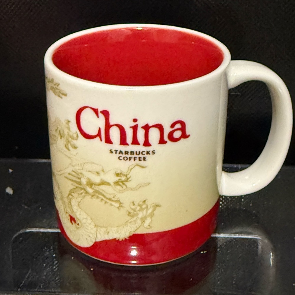 Starbucks China Mug - Red and Cream